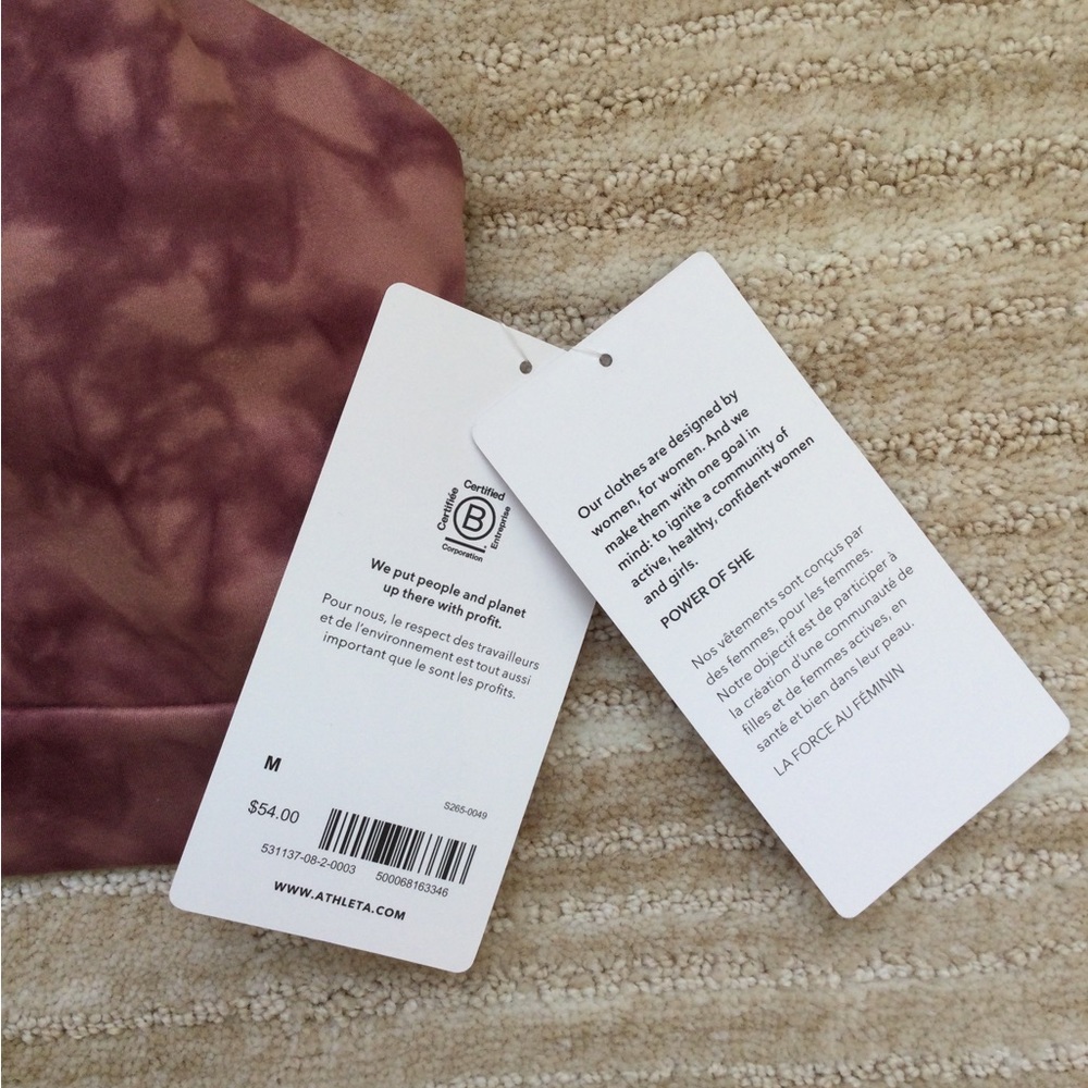 NWT Athleta Solace Printed Sports Bra Yoga Riptide Palermo Size Medium - Picture 11 of 13